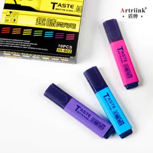 ألوان الفلورسنت هيغليغتر الأقلام ورقة لوحة . Colors Fluorescent Highlighter Pens Paper Handwriting