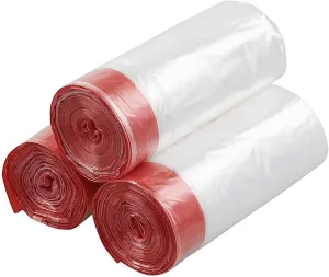 13 Gallon Plastic Drawstring Garbage Bags, Trash Can Liners Bags, 110 Counts, Clear