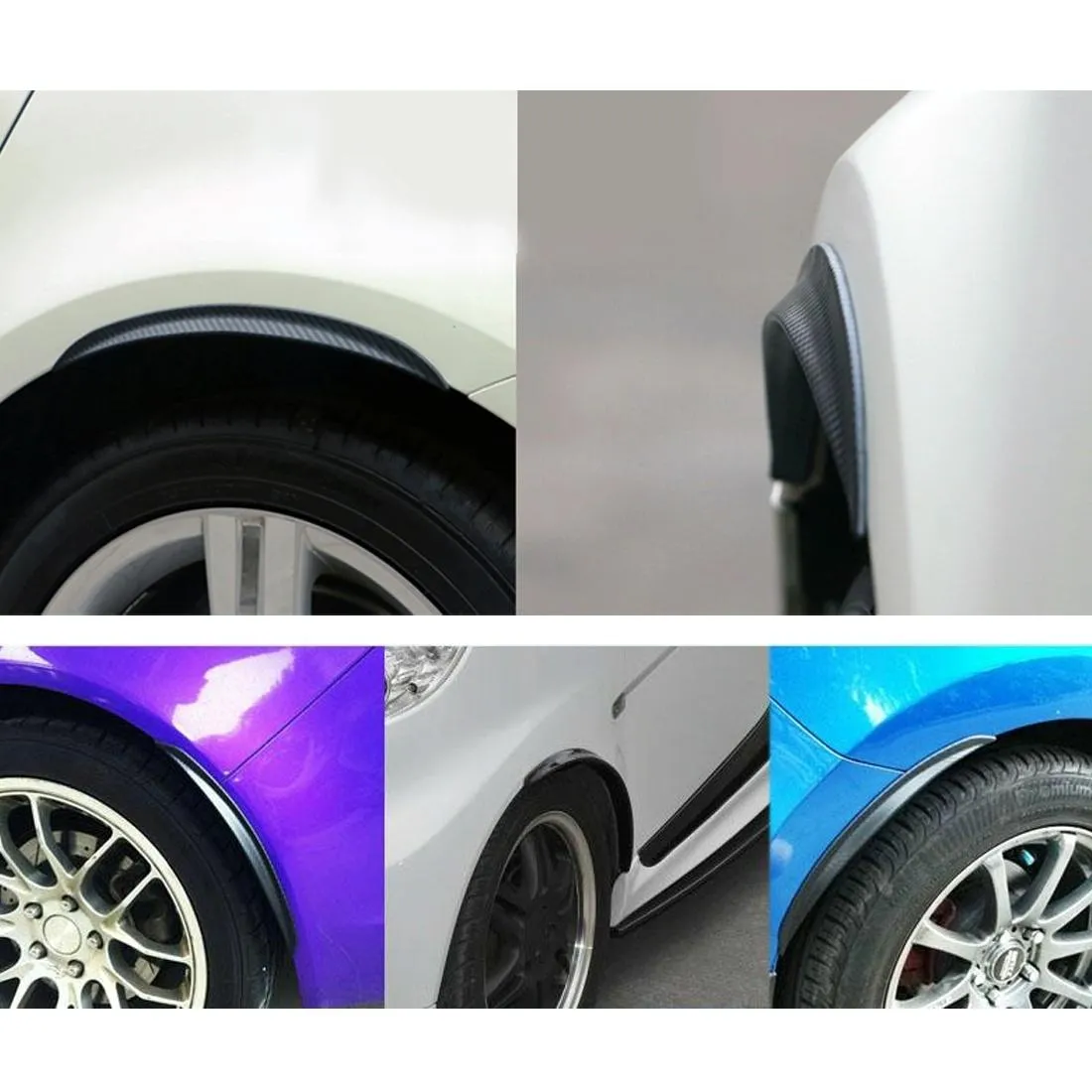 2 Pcs 45Cm Car Stickers | Rubber Large Round Arc Strips | Universal Fender Flares | Wheel Eyebrow Decal | Black Striped