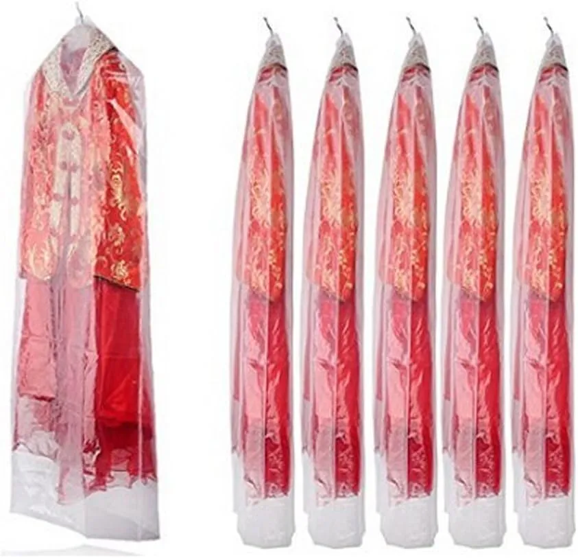 80Pcs Dry Cleaner Bags Plastic Clear Can be Hung Transparent Clothing Dust Cover
