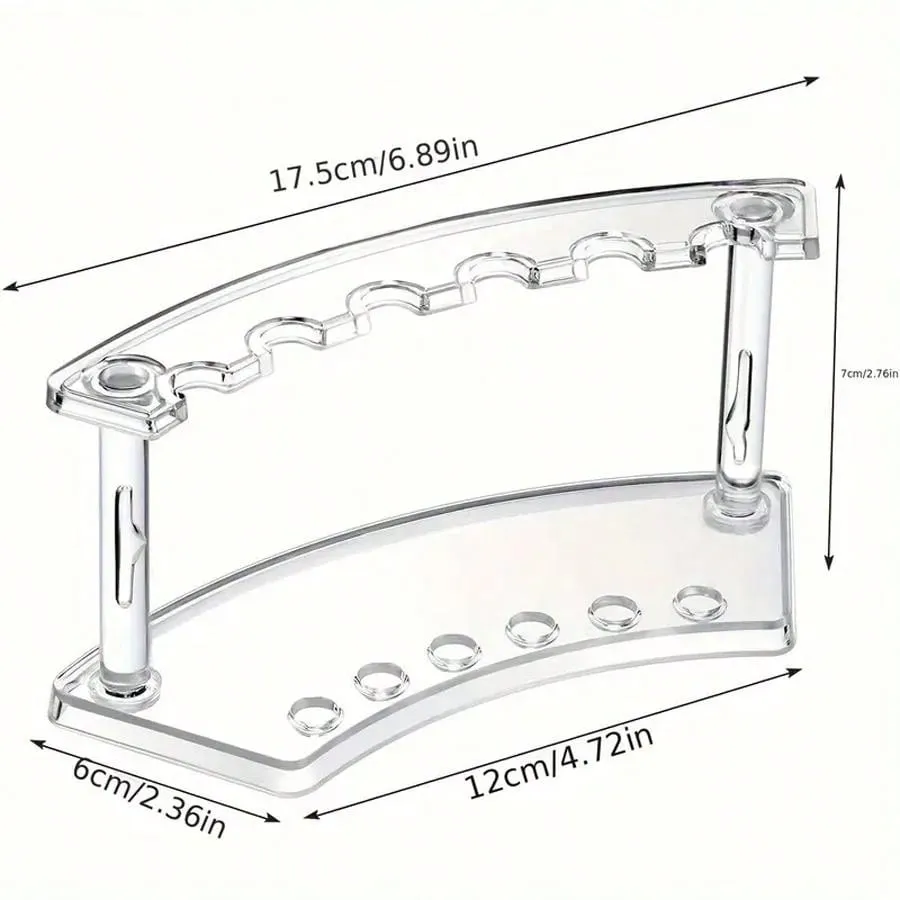 Acrylic Pen Holder, 6 Slots Holder For Eyebrow Pencils, Makeup Brushes & Storage, Ideal For Home And Shop Use