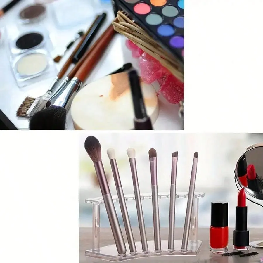 Acrylic Pen Holder, 6 Slots Holder For Eyebrow Pencils, Makeup Brushes & Storage, Ideal For Home And Shop Use