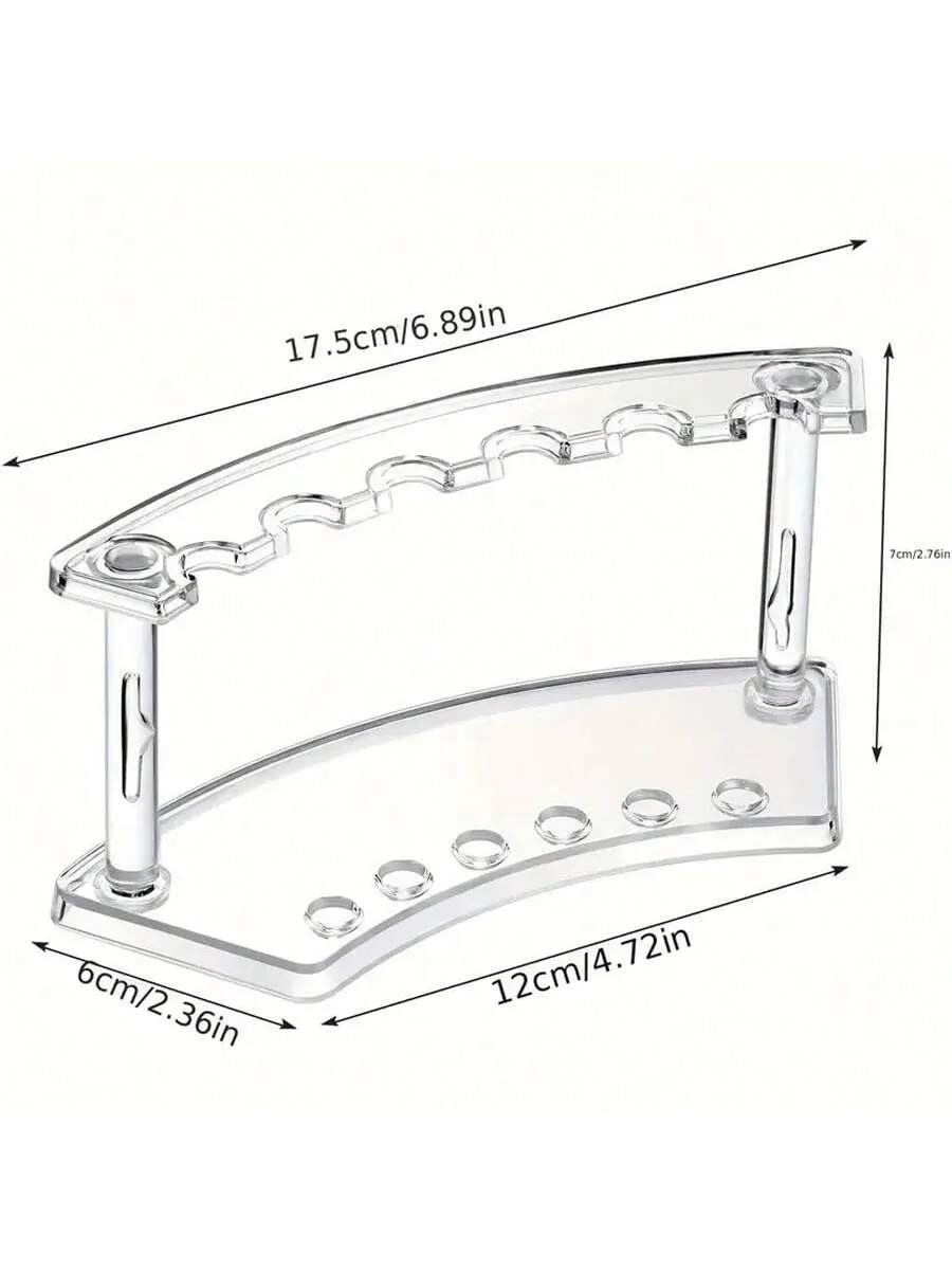 Acrylic Pen Holder, 6 Slots Holder For Eyebrow Pencils, Makeup Brushes & Storage, Ideal For Home And Shop Use