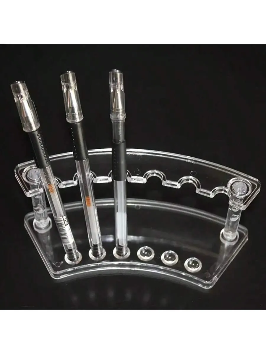 Acrylic Pen Holder, 6 Slots Holder For Eyebrow Pencils, Makeup Brushes & Storage, Ideal For Home And Shop Use