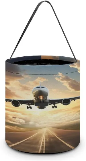 Airplane Halloween Tote Candy Bag Candy Basket Candy Bucket Gift Bag for Halloween Party