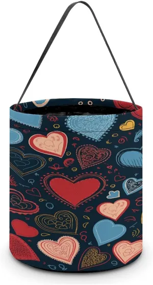 Arious Heart Shapes Halloween Tote Candy Bag Candy Basket Candy Bucket Gift Bag for Halloween Party