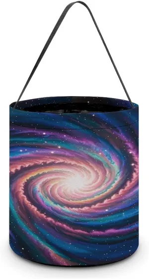 Beautiful Galaxy Halloween Tote Candy Bag Candy Basket Candy Bucket Gift Bag for Halloween Party