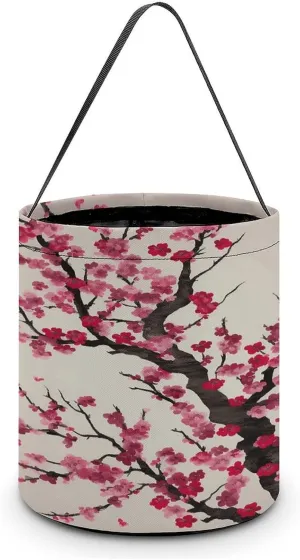 Blooming Cherry Tree Halloween Tote Candy Bag Candy Basket Candy Bucket Gift Bag for Halloween Party