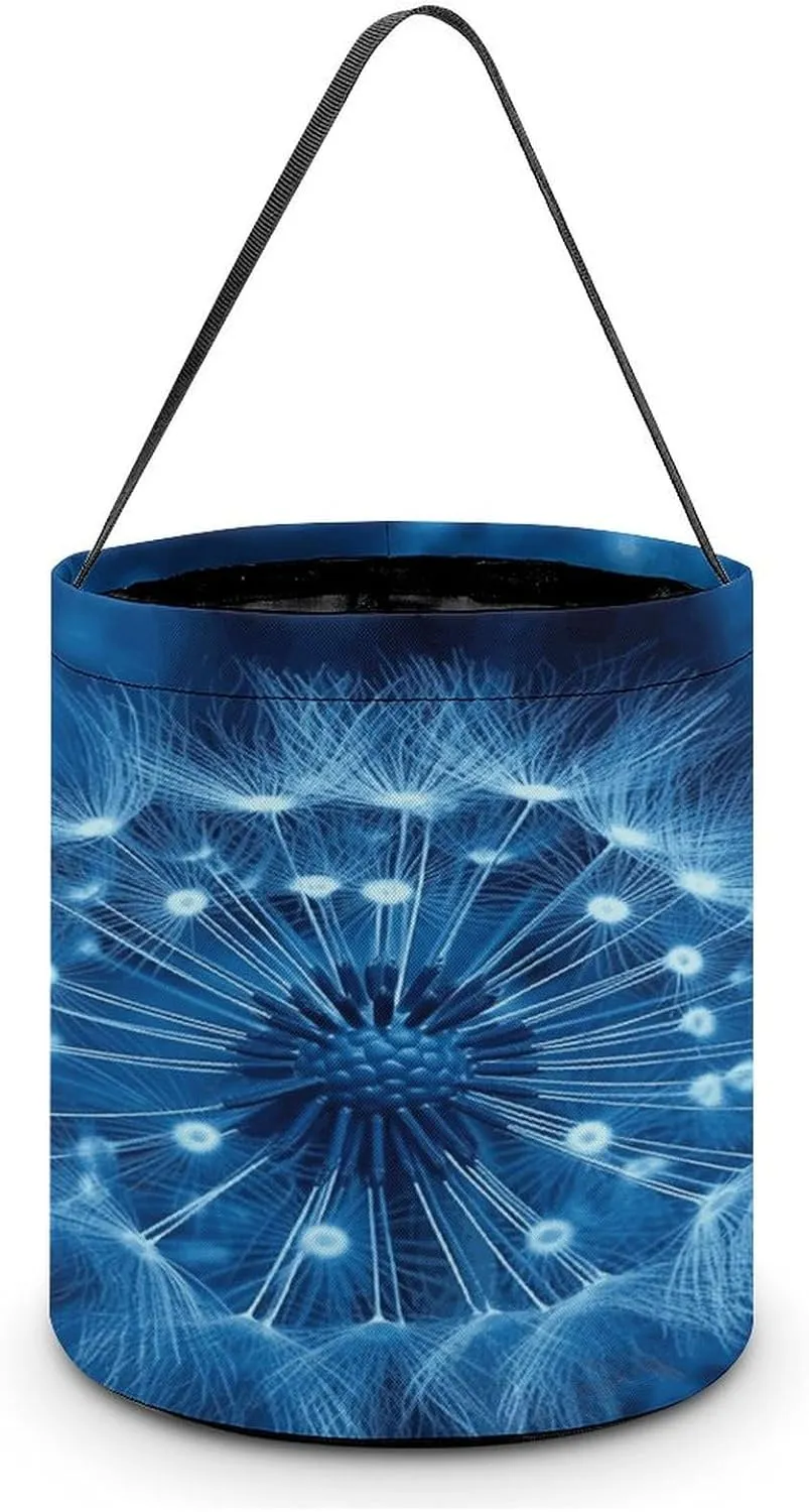 Blue Dandelion Halloween Tote Candy Bag Candy Basket Candy Bucket Gift Bag for Halloween Party