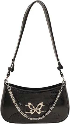 Bow Shoulder Bag for Women Small Womens Purses and Handbags Designer Hobo Bags with Zipper Everyday Crossbody Purse (Style 2-black)