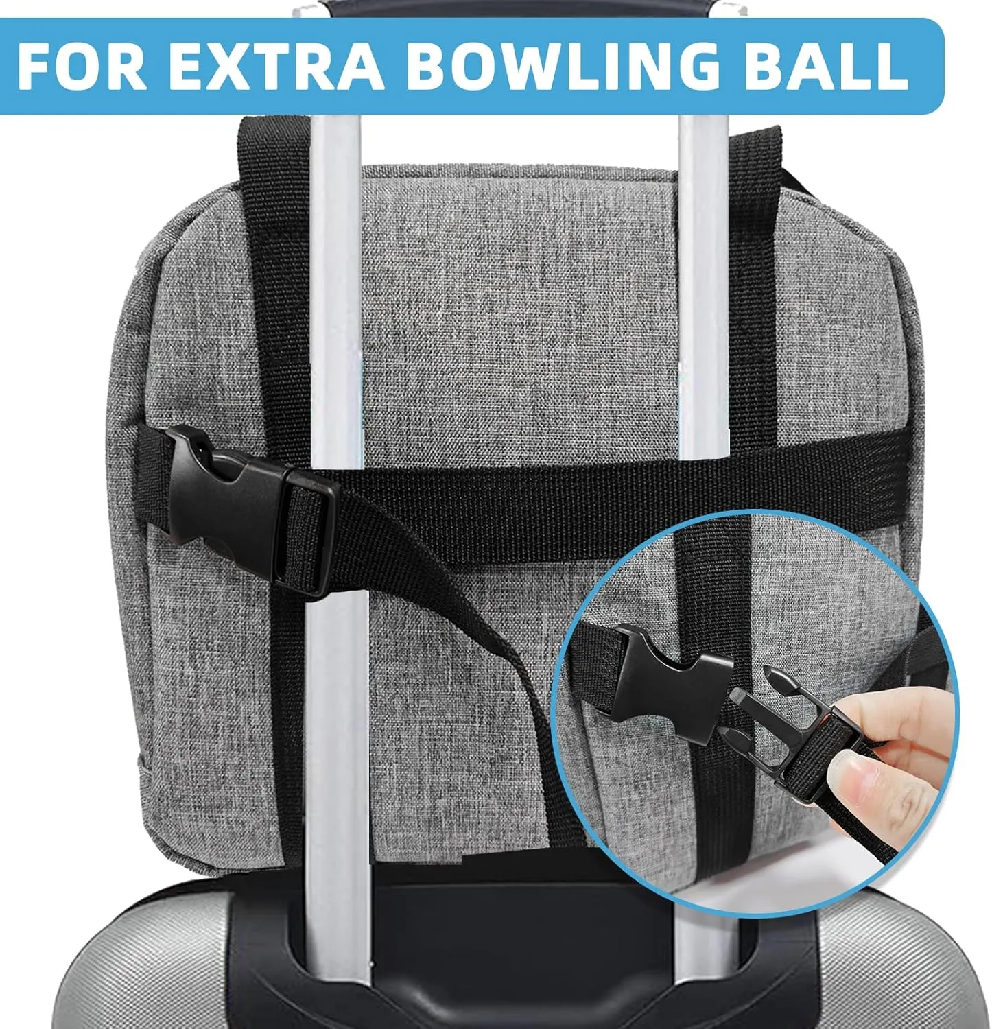 Bowling Ball Bag 2 Ball with Padded Holder Portable Double Bowling Totes with Adjustable Shoulder Strap Large Capacity Bowling Gear Organizer
