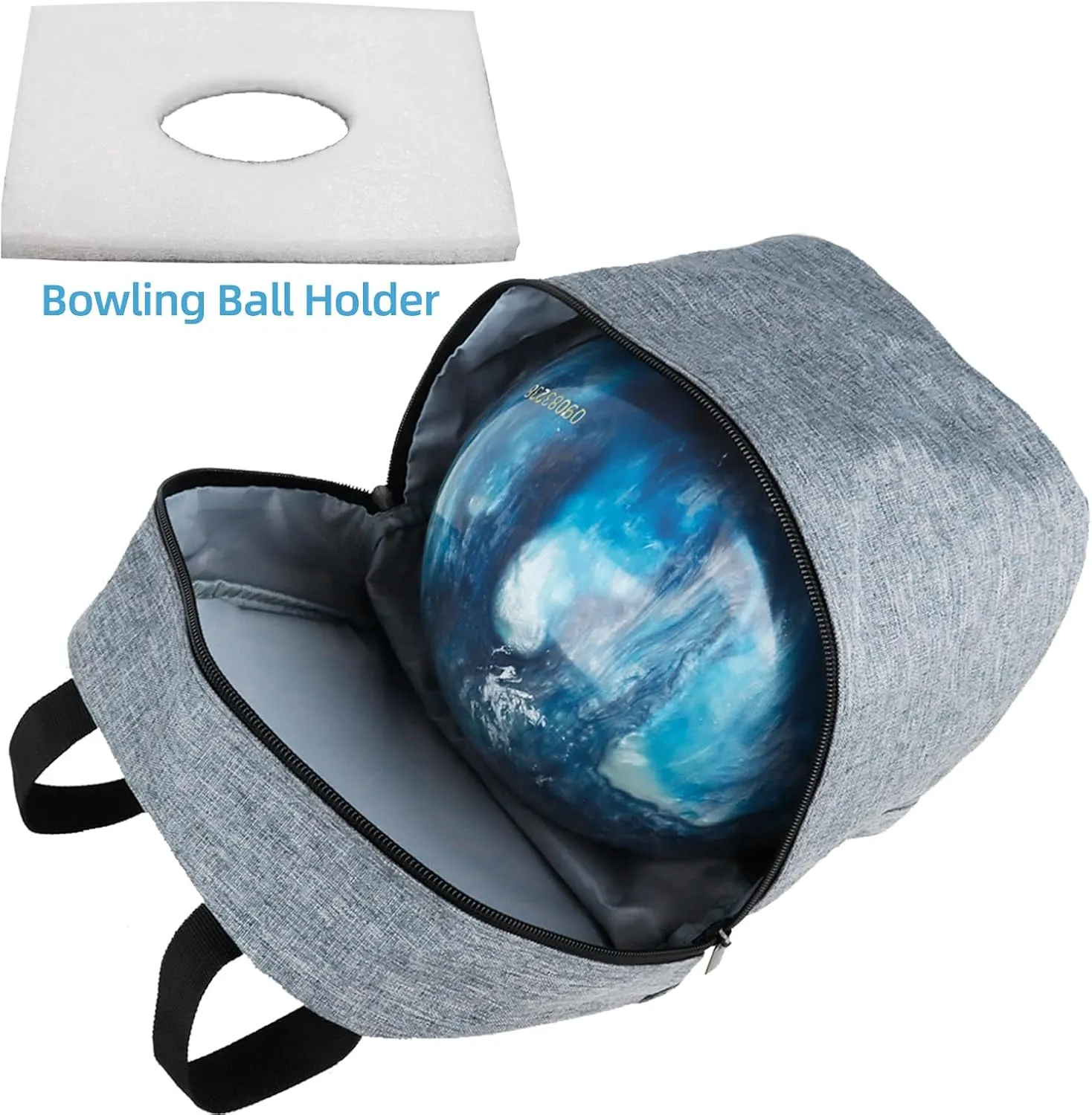 Bowling Ball Bag 2 Ball with Padded Holder Portable Double Bowling Totes with Adjustable Shoulder Strap Large Capacity Bowling Gear Organizer