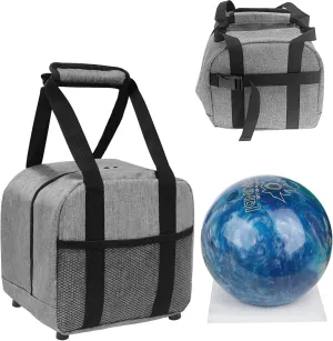 Bowling Ball Bag 2 Ball with Padded Holder Portable Double Bowling Totes with Adjustable Shoulder Strap Large Capacity Bowling Gear Organizer