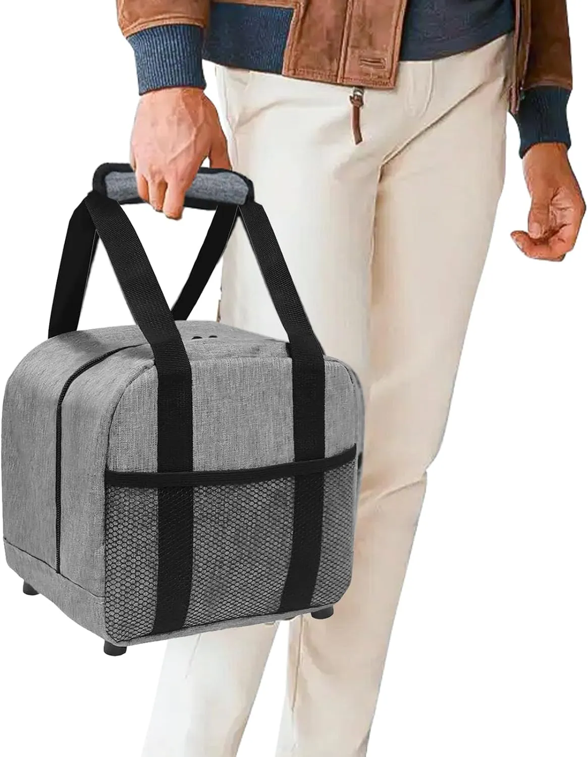 Bowling Ball Bag 2 Ball with Padded Holder Portable Double Bowling Totes with Adjustable Shoulder Strap Large Capacity Bowling Gear Organizer