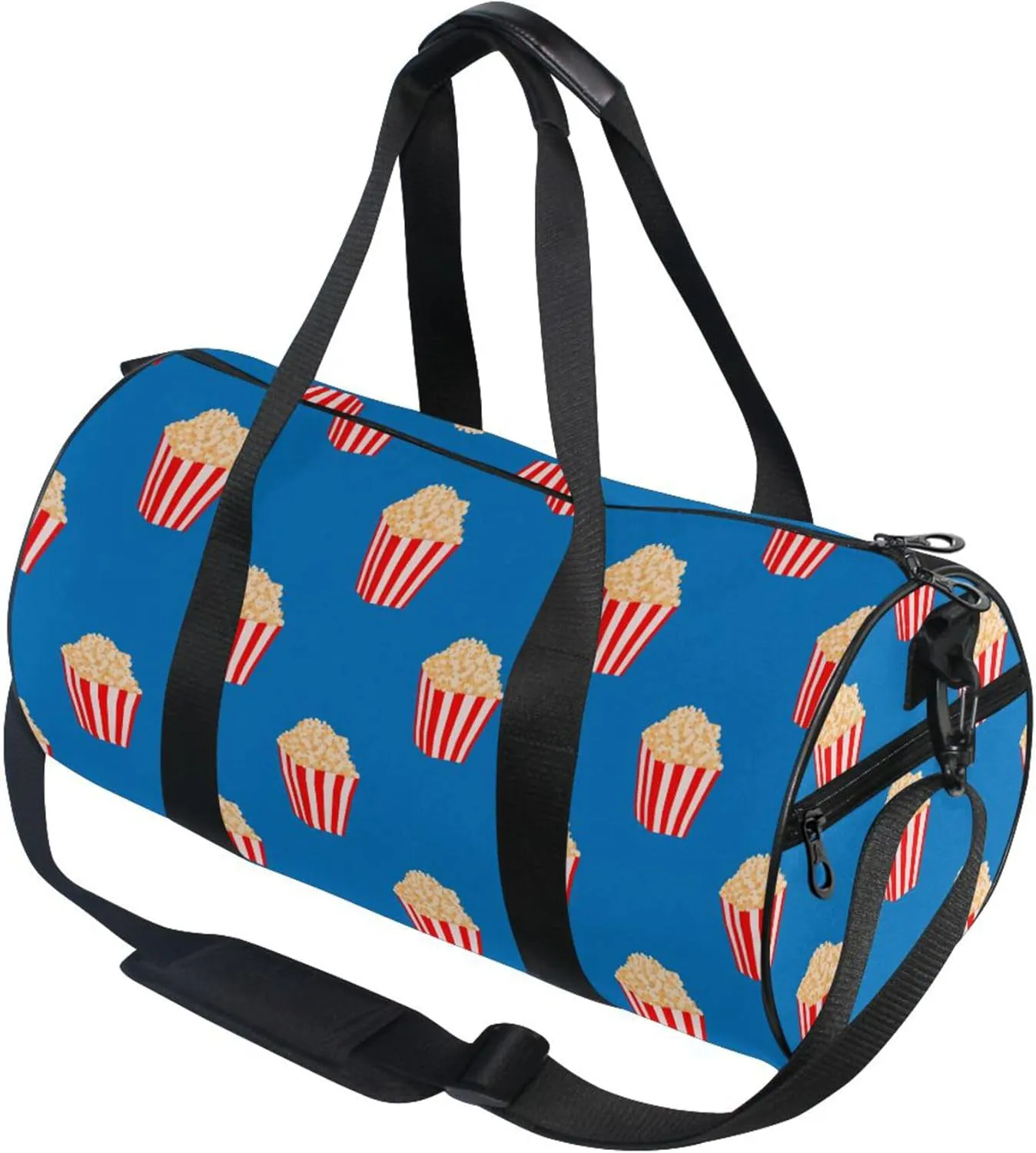 Buckets Of Popcorn Blue Gym Duffle Bag Women Men Sports Fitness Bag for Travel Workout Gymnastics Dance Ballet