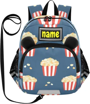 Buckets Of Popcorn Custom Name Kid's Backpack Personalized Preschool Children Kindergarten Bag Toddler Backpack for Boys Girls