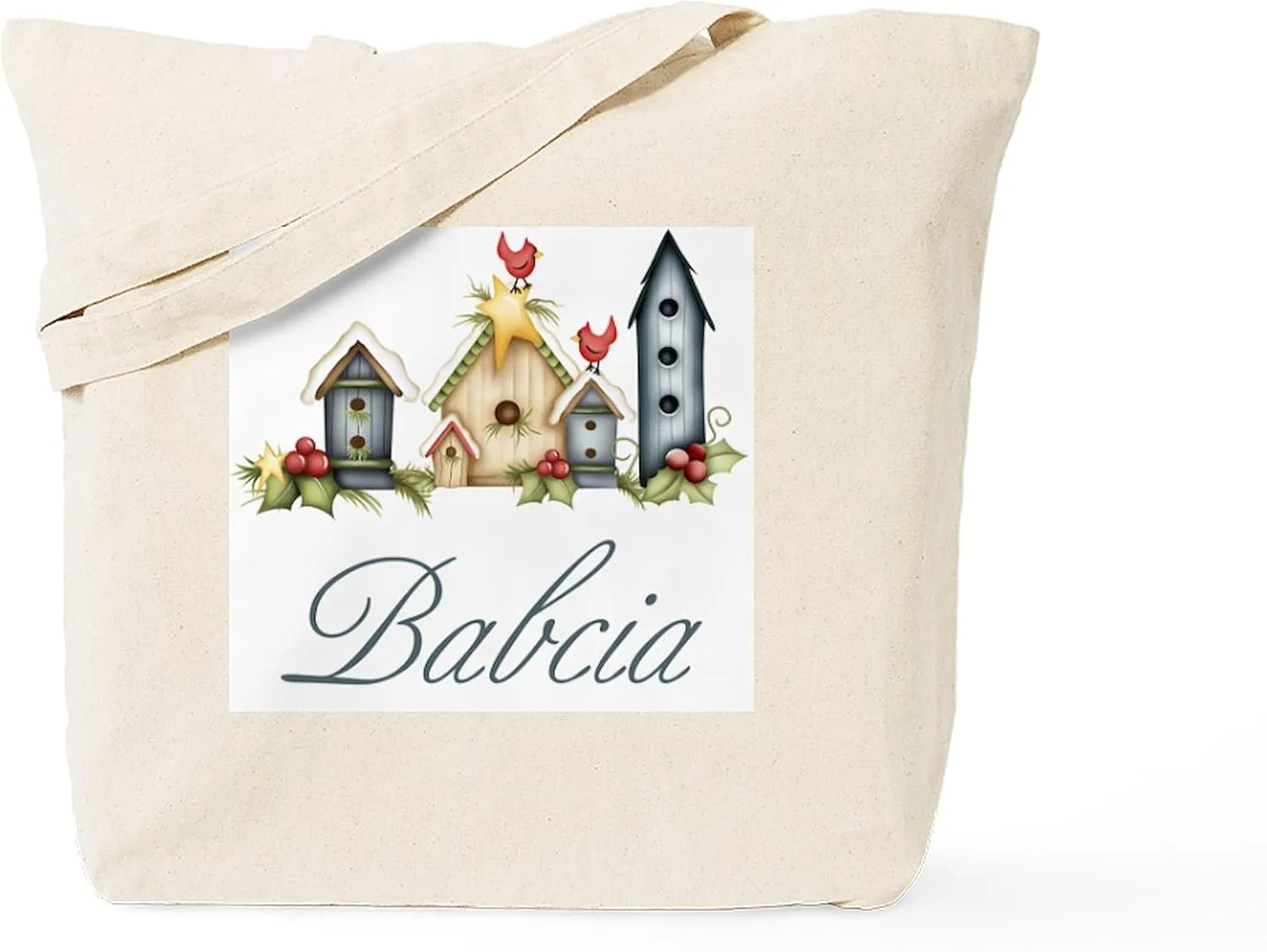 CafePress Babcia Birdhouse Tote Bag Natural Canvas Tote Bag, Reusable Shopping Bag