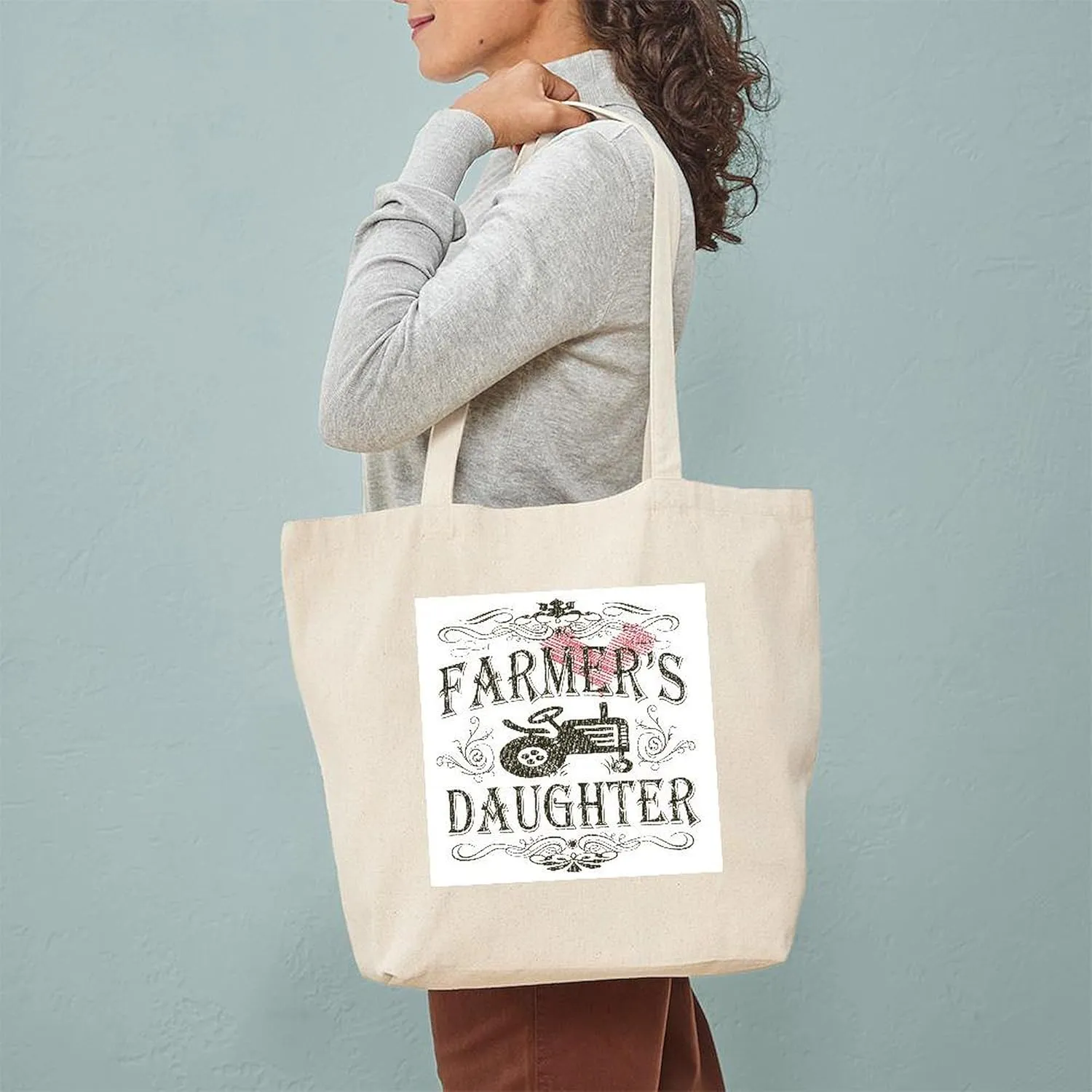 CafePress Farmer's Daughter Tote Bag Natural Canvas Tote Bag, Reusable Shopping Bag