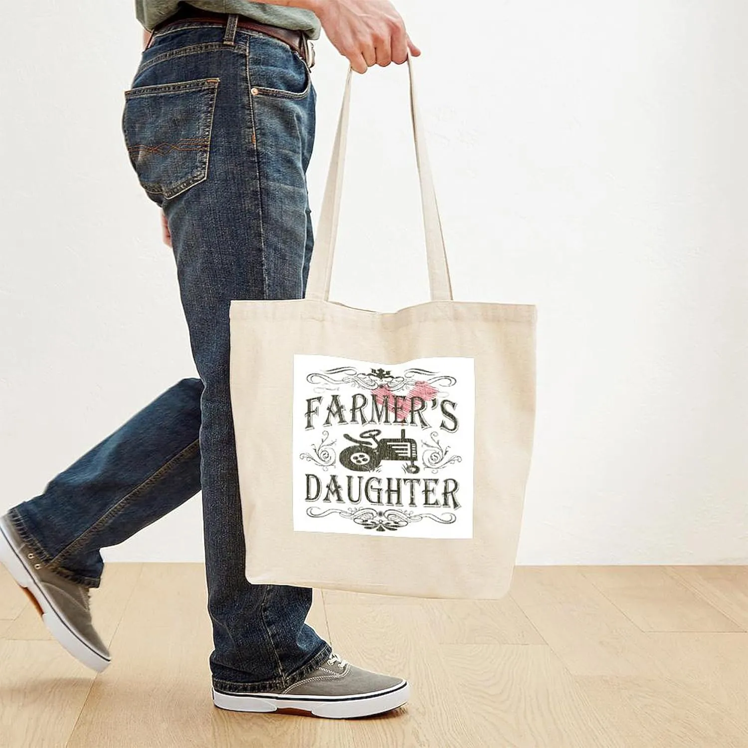 CafePress Farmer's Daughter Tote Bag Natural Canvas Tote Bag, Reusable Shopping Bag