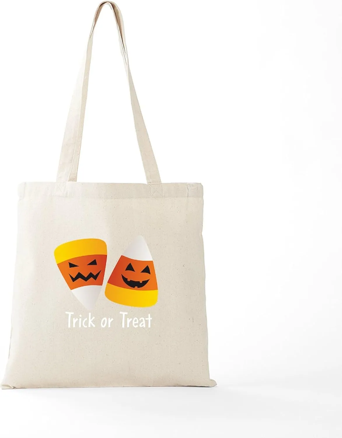 CafePress Trick Or Treat Halloween Candy Corn Tote Bag Natural Canvas Tote Bag, Reusable Shopping Bag