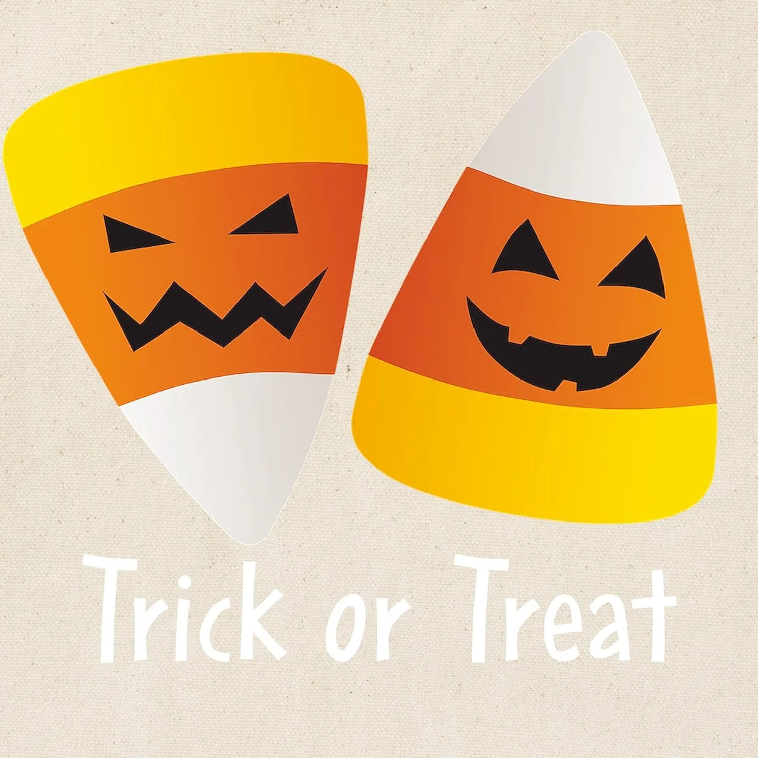 CafePress Trick Or Treat Halloween Candy Corn Tote Bag Natural Canvas Tote Bag, Reusable Shopping Bag