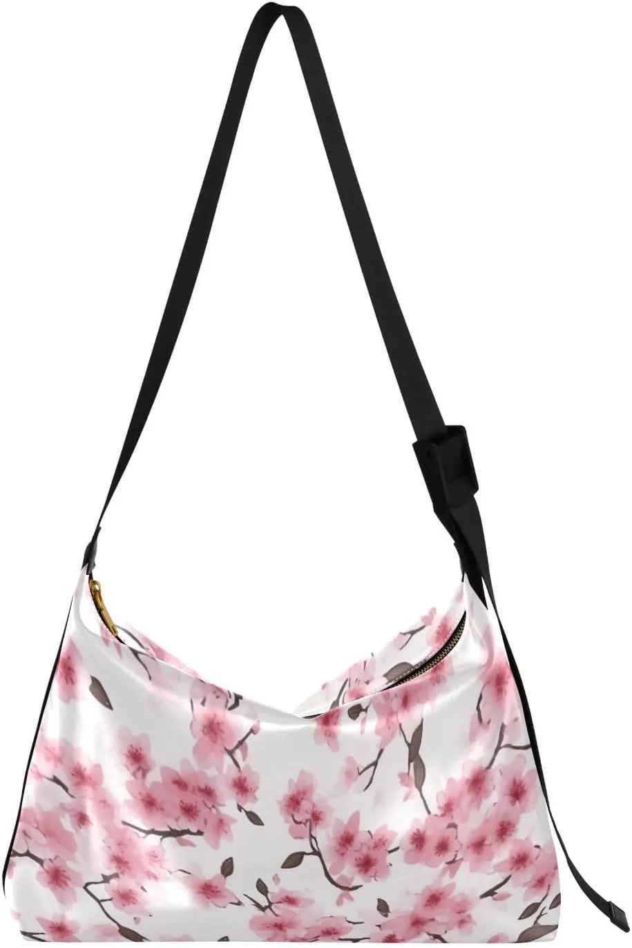 Cherry Flower Pink Tote Bag for Women Large Hobo Bags Cross Body Bag Leather Tote with Adjustable Strap for School Women