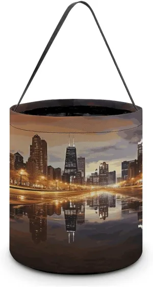 Chicago Halloween Tote Candy Bag Candy Basket Candy Bucket Gift Bag for Halloween Party