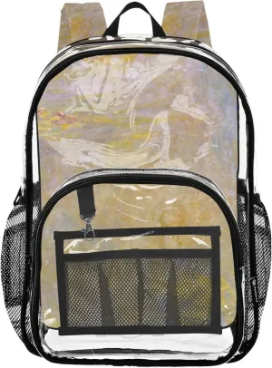 Clear Bag for Women Travel Claude Monet Water Lily Painting Kids Girls Backpack Boys Pvc School Plastic Bookbag