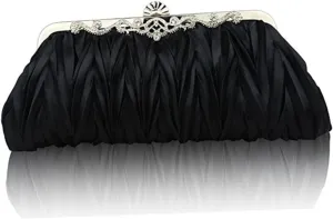 Clutch Bag Satin Pleated Bag Party Bag for Wedding Grace Handbag Dinner Party