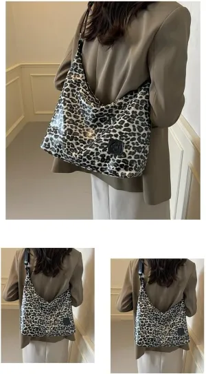 Cute Cheetah Purses for Women Handbag, Aesthetic Canvas Tote Bag Shoulder Bag Hobo Bag Leopard Print Purse Hobo Bags (creamy white)