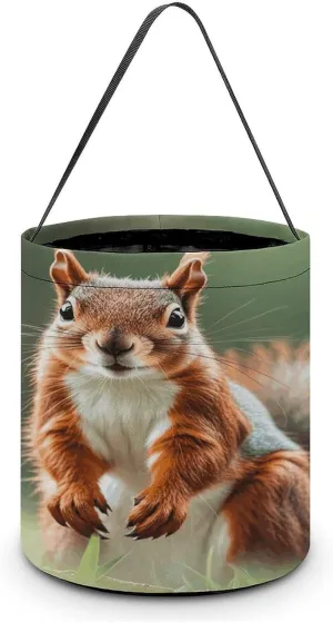 Cute Squirrels Halloween Tote Candy Bag Candy Basket Candy Bucket Gift Bag for Halloween Party