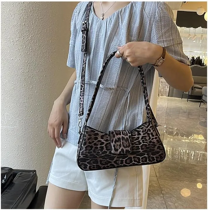 Cute y2k Cheetah Handbags for Women, Fashion Shoulder Bag Hobo Bag Demure Y2k Classy Mcbling Leopard Print Sling Purse (Style 3)