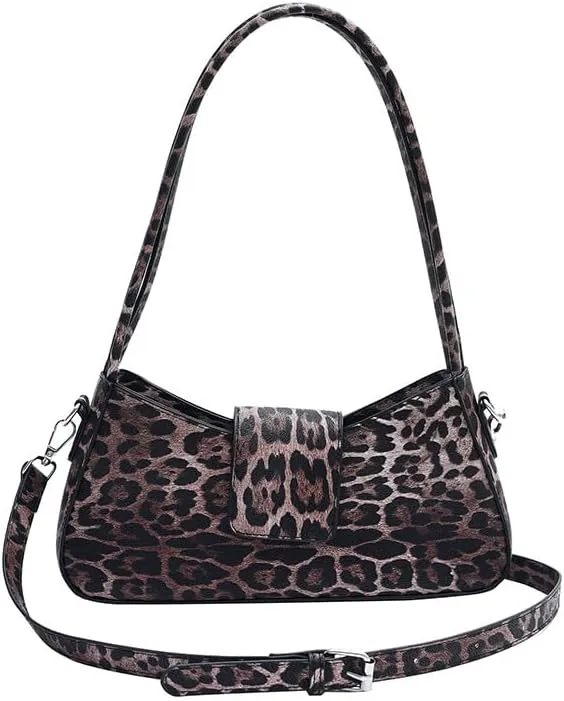 Cute y2k Cheetah Handbags for Women, Fashion Shoulder Bag Hobo Bag Demure Y2k Classy Mcbling Leopard Print Sling Purse (Style 3)