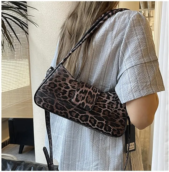 Cute y2k Cheetah Handbags for Women, Fashion Shoulder Bag Hobo Bag Demure Y2k Classy Mcbling Leopard Print Sling Purse (Style 3)