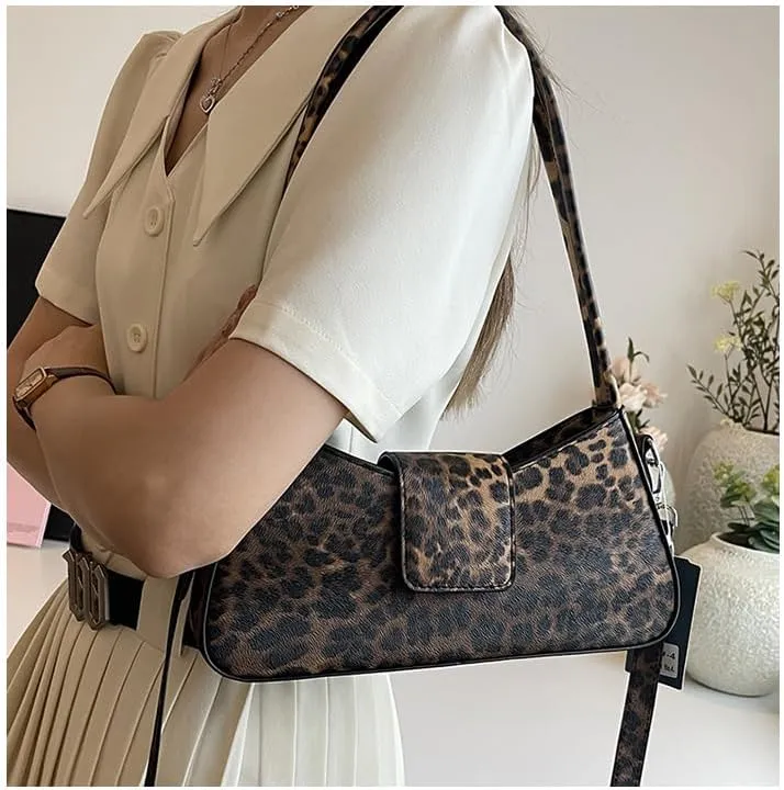 Cute y2k Cheetah Handbags for Women, Fashion Shoulder Bag Hobo Bag Demure Y2k Classy Mcbling Leopard Print Sling Purse (Style 4)