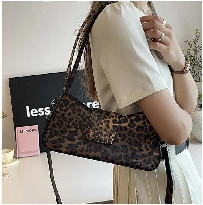 Cute y2k Cheetah Handbags for Women, Fashion Shoulder Bag Hobo Bag Demure Y2k Classy Mcbling Leopard Print Sling Purse (Style 4)