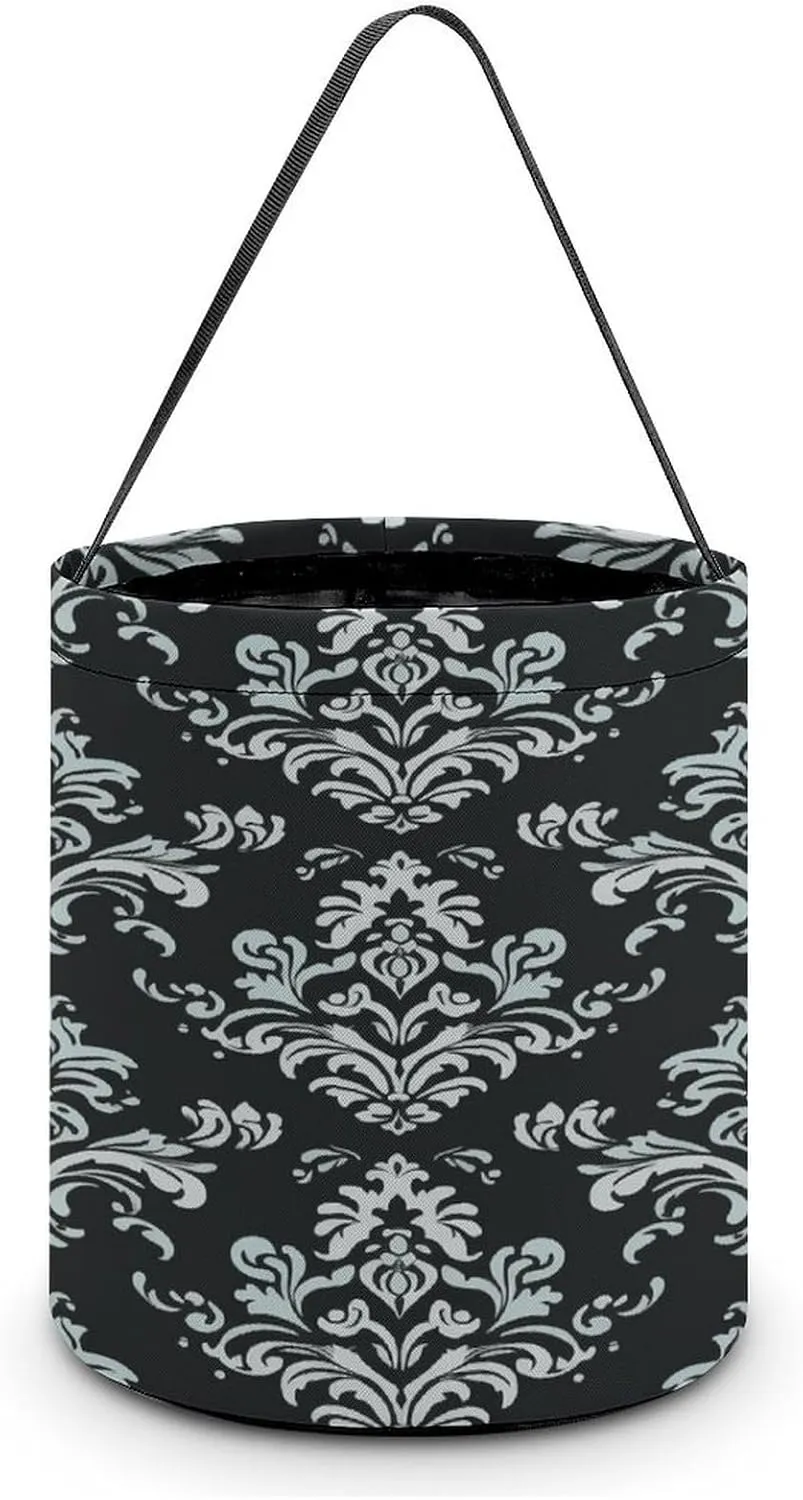 Damask Pattern Halloween Tote Candy Bag Candy Basket Candy Bucket Gift Bag for Halloween Party