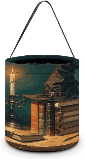 Dark Academy Halloween Tote Candy Bag Candy Basket Candy Bucket Gift Bag for Halloween Party