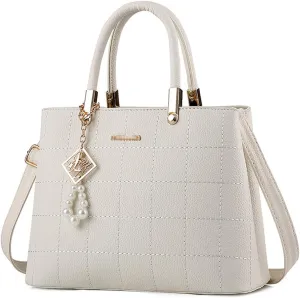 Dayfine Top Handle Bags Womens Handbags and Purses Faux Leather Satchel Bag Ladies Totes Shoulder Crossbody Bag Pearl Pendant