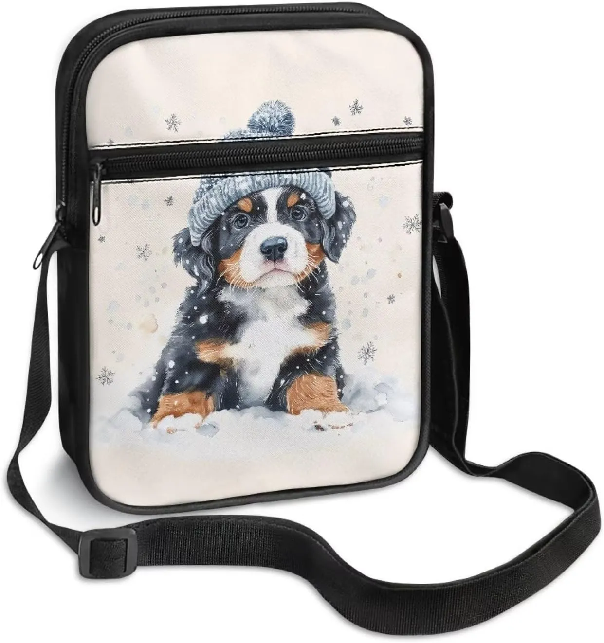 Dog Print Women's Crossbody Bags Waterproof Shoulder Bag Satchel Messenger Bags with Pockets