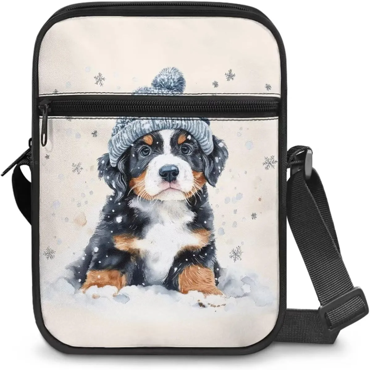 Dog Print Women's Crossbody Bags Waterproof Shoulder Bag Satchel Messenger Bags with Pockets