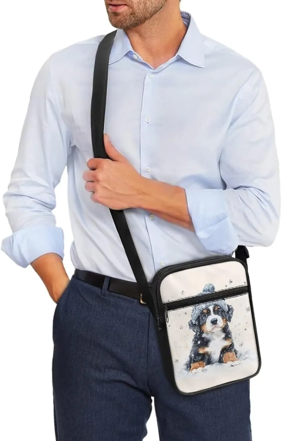 Dog Print Women's Crossbody Bags Waterproof Shoulder Bag Satchel Messenger Bags with Pockets