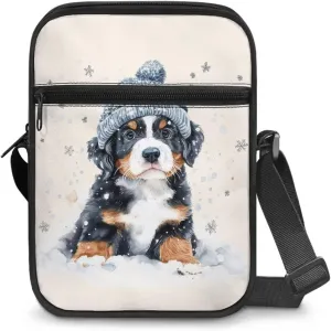 Dog Print Women's Crossbody Bags Waterproof Shoulder Bag Satchel Messenger Bags with Pockets
