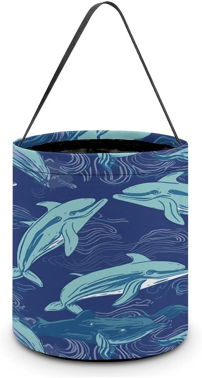Dolphin Halloween Tote Candy Bag Candy Basket Candy Bucket Gift Bag for Halloween Party