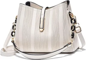 Downupdown Womens Crossbody Bags Satchel Purse PU Leather Hobo Handbags Single Shoulder Bag Textured Print Small Totes