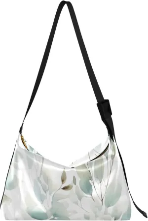 Eucalyptus Leaves Tote Bag for Women Large Hobo Bags Crossbody Bag Shoulder Hobo Bags with Adjustable Strap for Girl