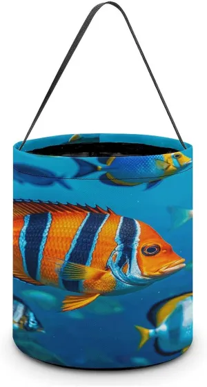 Fishes Halloween Tote Candy Bag Candy Basket Candy Bucket Gift Bag for Halloween Party
