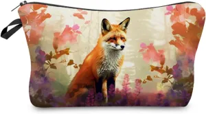 Fox Gift Fox Makeup Bag Cute Small Makeup Organizer Bag Travel Toiletry Zipper Pouch Fox Cosmetic Bag Birthday Christmas Gift for Fox Lovers Women
