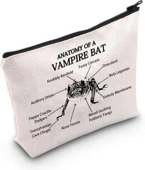 G2TUP Vampire Bat Makeup Bag Vampire Bat Lover Gifts Anatomt Of A Vampire Bat Vampire Bat Zipper Pouch (Vampire Bat)