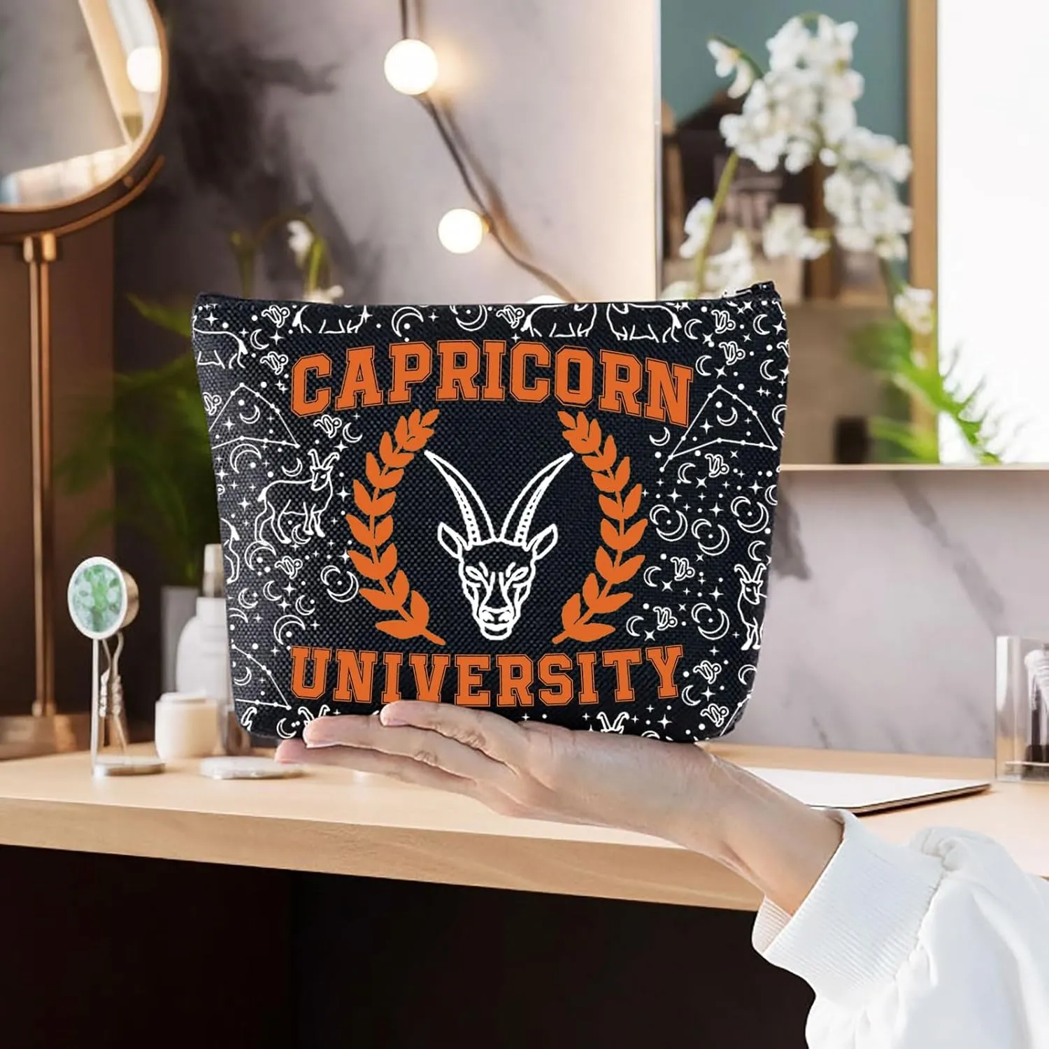 G2TUP Zodiac University Capricorn Makeup Bag Horoscope Zodiac Capricorn Gifts 12 Constellation Gifts Capricorn Merchandise Astrology Zipper Bag (Capricorn)